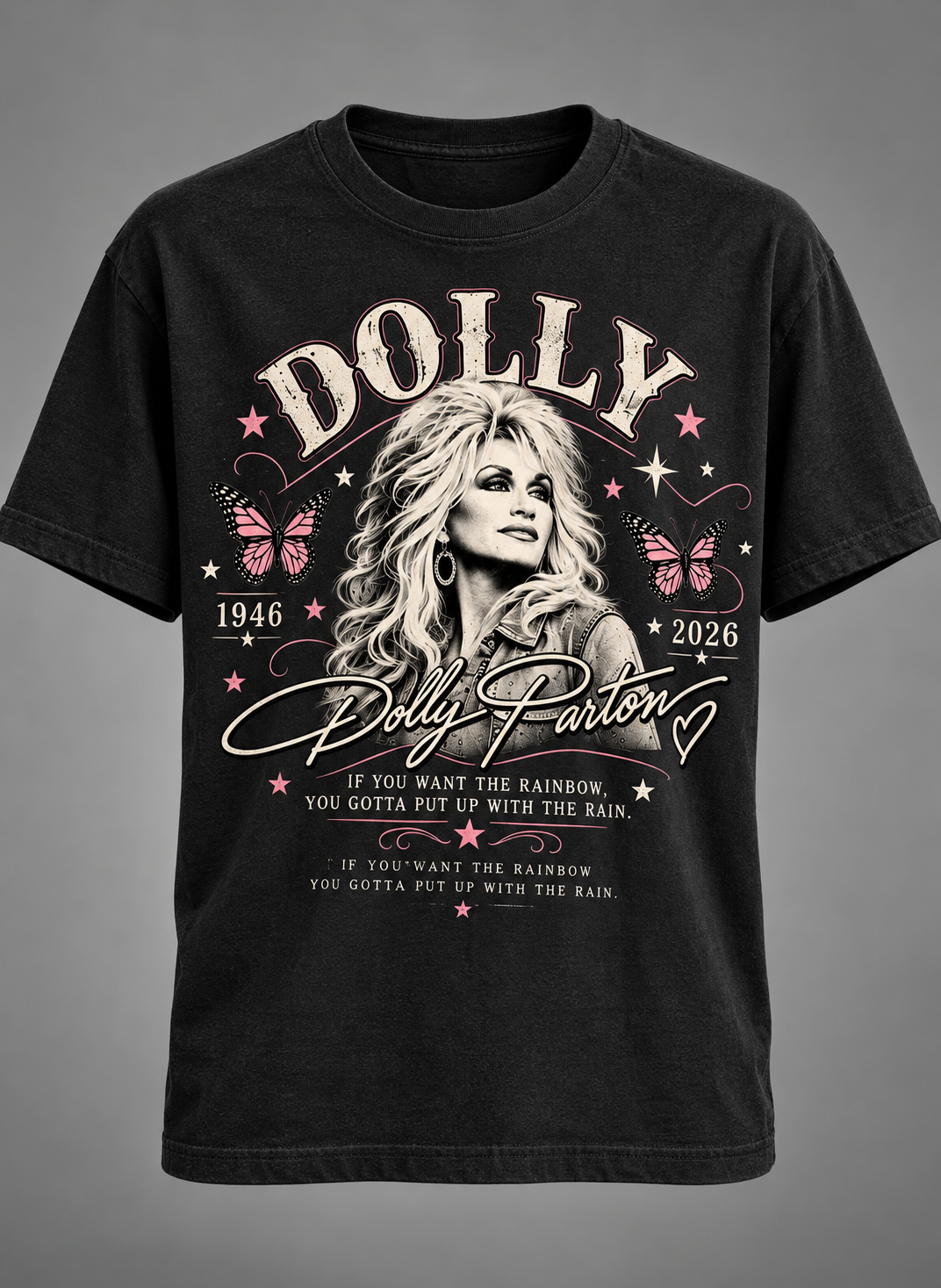 Dolly Parton Rainbow Tribute T-Shirt – If You Want the Rainbow Vintage Country Music Memorial Tee