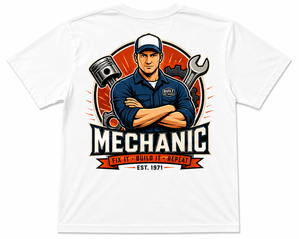 Mechanic Fix It Build It Repeat Vintage Garage T-Shirt