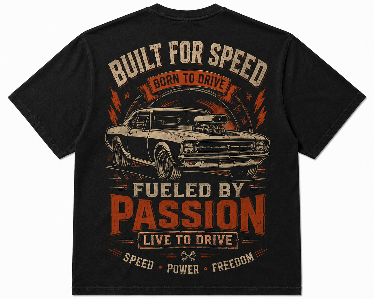 Built for Speed – Fueled by Passion Vintage Muscle Car T-Shirt
