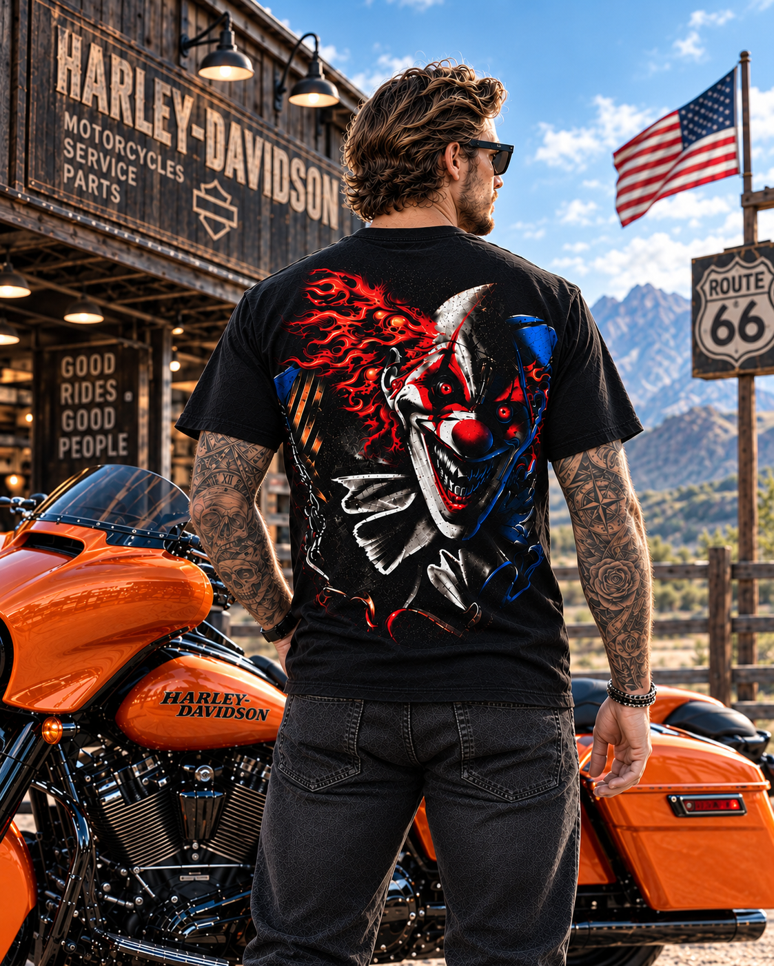 Inferno Nightmare Clown Graphic Tee – Dark Horror Halloween Shirt