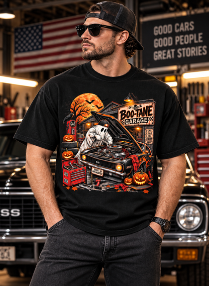 Ghost Mechanic Halloween T-Shirt – Spooky Garage Classic Car Tee