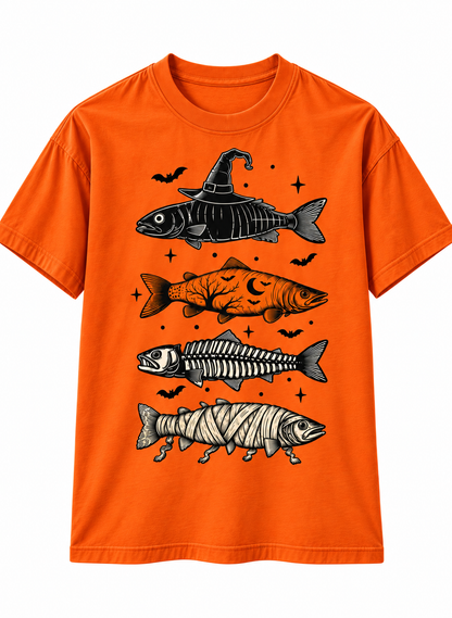 Halloween Trout Fishing T-Shirt – Spooky Fish Angler Tee